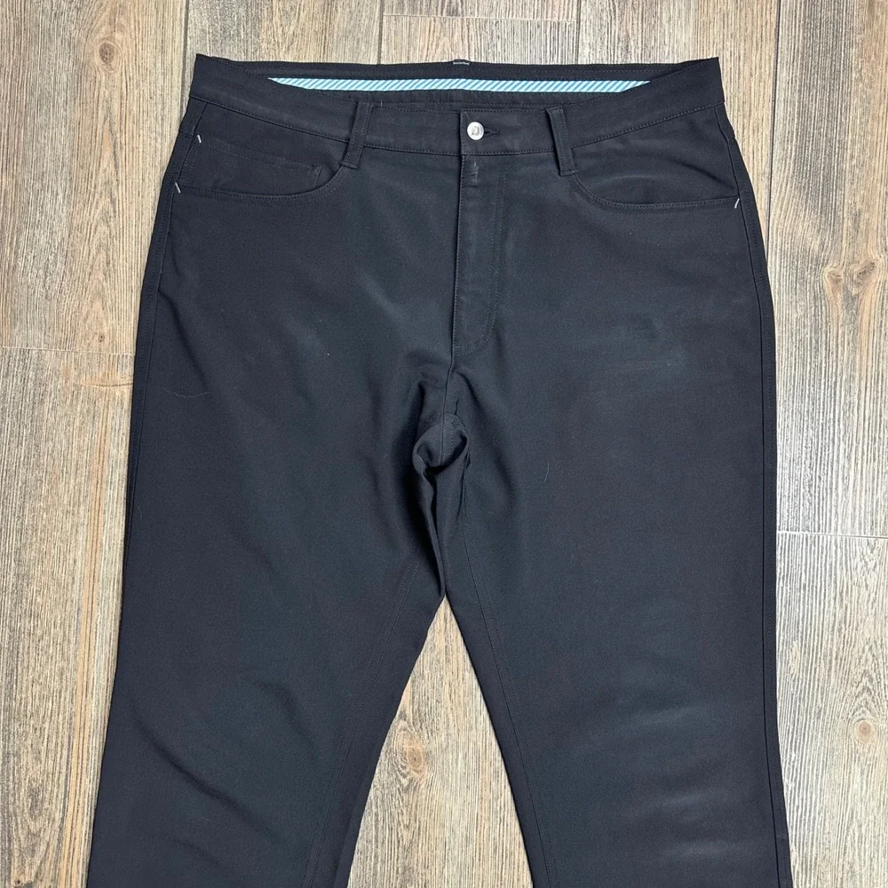 FootJoy FJ Athletic Fit Golf Pants Mens Size 35x34 Black Performance Stretch